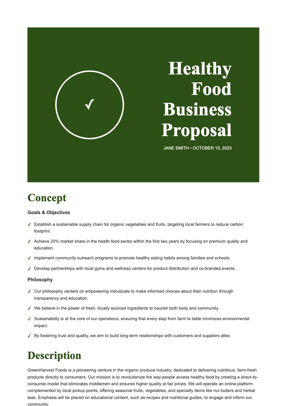 Healthy Food Business Proposal with Green Theme and Expense Breakdown_variant_2